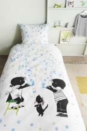 DE Beddinghouse x Fiep  Amsterdam dekbedovertrek Bellenblazen - 135 x 200 cm - Blue Green 257371