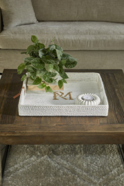 RM Monogram Tray white 50x50 riviera maison 558770