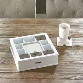 Tea Box with Monogram Coasters 6pcs Riviera Maison 546780