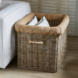 Rustic Rattan Log Basket L riviera maison