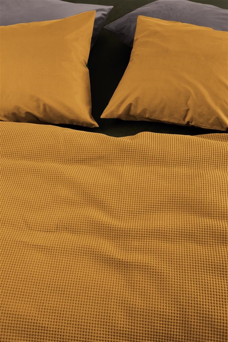 DE At Home by BeddingHouse dekbedovertrek Relax - 135 x 200 cm - Ochre 238554