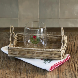 Rustic Rattan Christmas Tree Mini Tray 599400