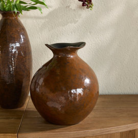595990 Lunaro Vase Wide Forest Brown Riviera Maison