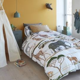 naturel DE Beddinghouse dekbedovertrek Kids Jeep Safari - 135 x 200 cm -  160546#