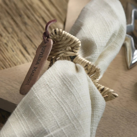 Rustic Rattan Christmas Tree Napkin Ring 599290
