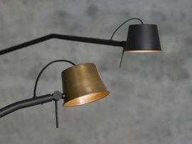 Pliz wandlamp  Mat zwart - binnenzijde koper (650) Frezoli