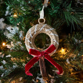 Kerstbal Rustic Rattan kerstkrans Ornament - 585950 Riviera Maison