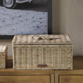 595610 Rustic Rattan Bow Storage Box L