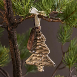 Rustic Rattan Christmas Tree Ornament (afm 8x12 cm) 599270