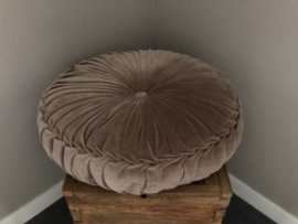 Velvet kussen TAUPE (doorsnede 60 cm.)