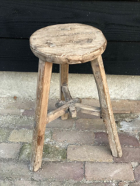 Houten krukje rond