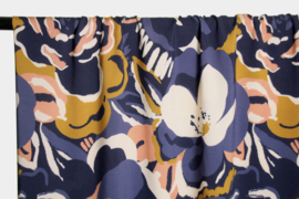 Atelier Jupe - blue viscose with painted flowers