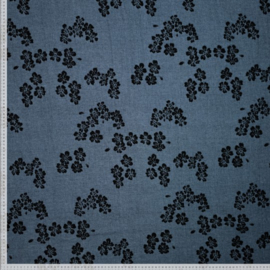 Chenille  jacquard denim flowers