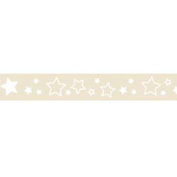 Riley Blake- star grosgrain ribbon cream