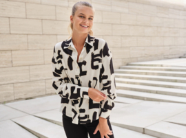 Atelier Jupe - Off white viscose with black print