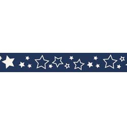 Riley Blake- star grosgrain ribbon navy blue