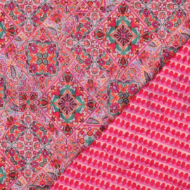 Poppy fabric  - Cotton Voille stepped patchwork