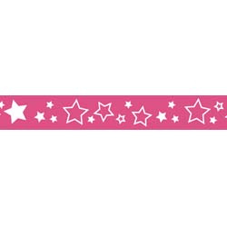 Riley Blake- star grosgrain ribbon hot pink