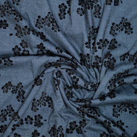 Chenille  jacquard denim flowers