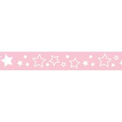 Riley Blake- star grosgrain ribbon baby pink