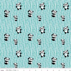 Riley Blake- panda love bamboo aqua