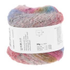 LangYarns Galaxy, kleur 3 blauw-rood-pink