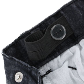 Knoopsgatelastiek zwart 25mm