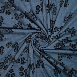 Chenille  jacquard denim flowers