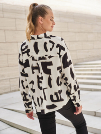Atelier Jupe - Off white viscose with black print