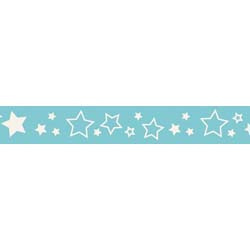 Riley Blake- star grosgrain ribbon aqua
