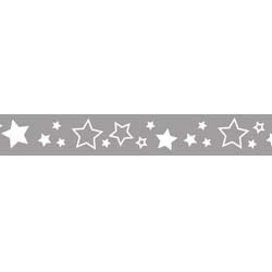 Riley Blake- star grosgrain ribbon gray