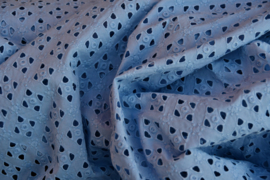 Bittoun - Broderie lavedelblauw (coupon 1.8m)