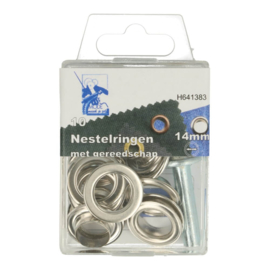 Nestelringen nikkel 14mm