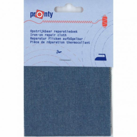 Pronty Opstrijkbaar reparatiedoek, licht blauw denim
