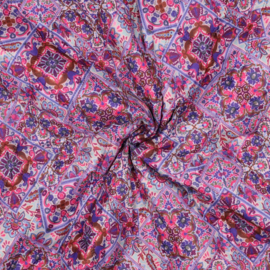 Poppy fabric  - Cotton Voille stepped patchwork