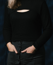 Mind the Maker Viscose trim knit - caviar