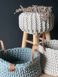 Leren handvatten kort, naturel