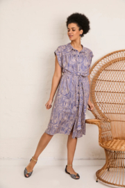 Atelier Jupe - Soft brown viscose with blue abstract print
