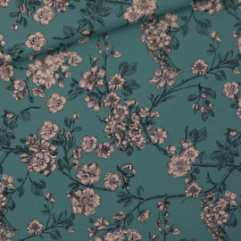 See You At Six Linnen / Viscose blend Cherry Blossom - Noord Atlantisch blauw