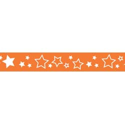Riley Blake- star grosgrain ribbon orange