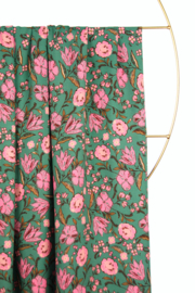 Atelier Jupe - viscose - Green with pink flowers