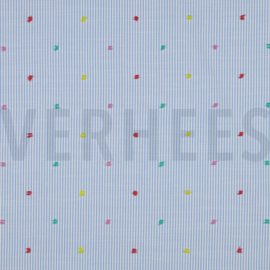 Poppy Fabric - Cotton Stripes Dobby blue