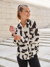 Atelier Jupe - Off white viscose with black print