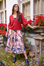 Atelier Jupe - Off white viscose with coloured plant leaves