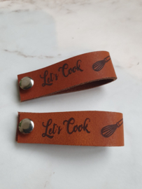Leren  pannenlap lussen , let's cook