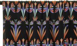 Atelier Jupe - Navy blue viscose with art deco flowers