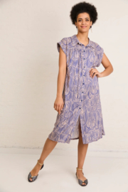 Atelier Jupe - Soft brown viscose with blue abstract print