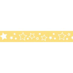 Riley Blake- star grosgrain ribbon yellow
