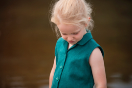 See You At Six Linnen / viscose  blend Blauwgroen