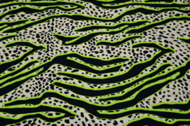 Bittoun - zebra and panterprint  with neongreen (coupon 3.55m)